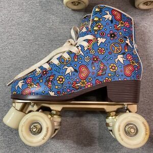 Impala Harmony Blue Peace & Love Quad Roller Skates Women's Size 9 Retro Blue